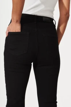 Outlet Ace Mid Rise Straight Leg Jean In Black Denim Bottoms|Denim