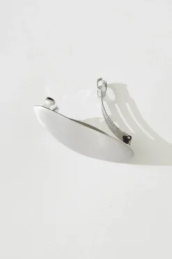 New Aces Metal Oval Hair Clip In Silver Hair Accessories