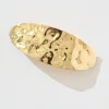 Fashion Aces Metal Oval Hair Clip In Textured Gold Hair Accessories