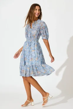New Addison Dress in Blue Multi Dresses|Casual