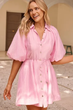 Hot Admirer Shirt Dress in Pink Organza Dresses|Party