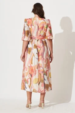 Online Adrina Maxi Dress In White With Multi Floral Dresses|Party