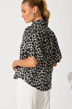 Online Aeryn Shirt In Black And White Print Tops|Party & Occasion