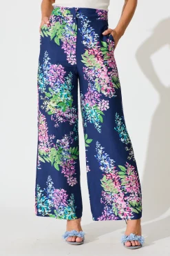 Sale Aldridge Pant Navy Wisteria Print Bottoms|Pants