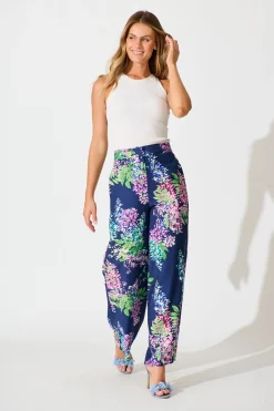 Sale Aldridge Pant Navy Wisteria Print Bottoms|Pants