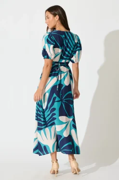 Sale Allegra Maxi Dress in Multi Blue Print Dresses|Casual