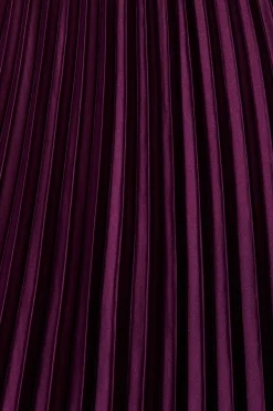 Best Allison Midi Pleat Skirt In Plum Satin Bottoms|Skirts & Shorts