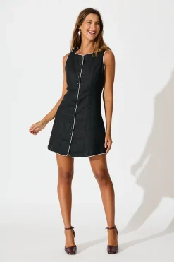 Discount Allure Dress in Black Linen Dresses|Casual