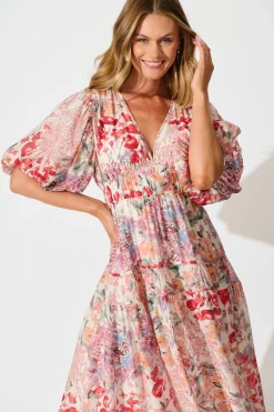 Sale Amalie Midi Dress In Blush Multi Floral Dresses|Casual