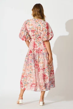 Sale Amalie Midi Dress In Blush Multi Floral Dresses|Casual
