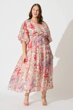 Sale Amalie Midi Dress In Blush Multi Floral Dresses|Casual