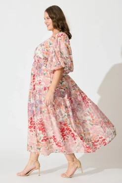 Sale Amalie Midi Dress In Blush Multi Floral Dresses|Casual