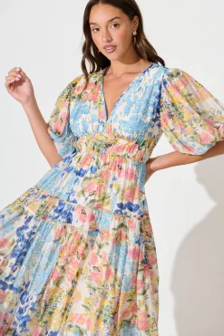 New Amalie Midi Dress In Vintage Floral Print Dresses|Casual
