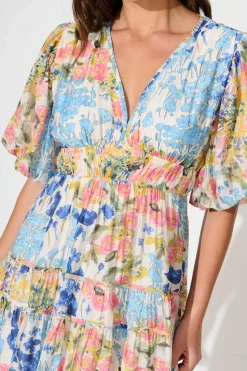 New Amalie Midi Dress In Vintage Floral Print Dresses|Casual
