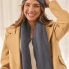 Clearance Amanda Knit Scarf Set in Navy Knitwear|Knitwear