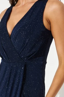 Hot Amanda Midi Dress In Navy Glitter Dresses|Party