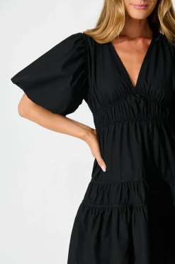 Discount Amarusso Dress in Black Cotton Dresses|Casual