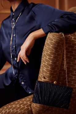 Clearance Amina Clutch Bag In Navy Bags|Wedding Guest