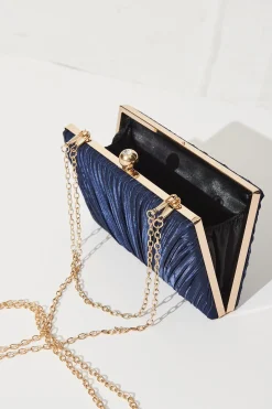 Clearance Amina Clutch Bag In Navy Bags|Wedding Guest