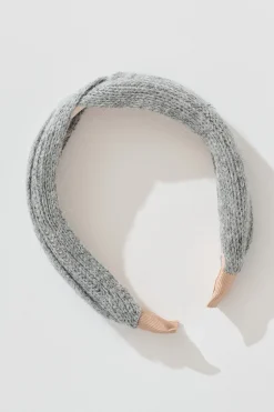 New Anica Knitted Headband in Grey Marle Knitwear|Knitwear