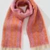 Hot Anita Knit Scarf in Pink and Tangerine Stripe Knitwear|Knitwear