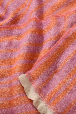 Hot Anita Knit Scarf in Pink and Tangerine Stripe Knitwear|Knitwear