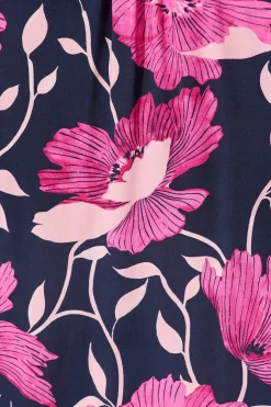 Online Anita Shirt In Navy with Pink Floral Tops|Casual
