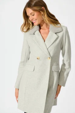 Online Aretha Coat in Light Grey Marle Outerwear|Outerwear