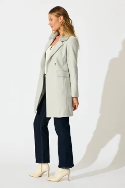 Online Aretha Coat in Light Grey Marle Outerwear|Outerwear