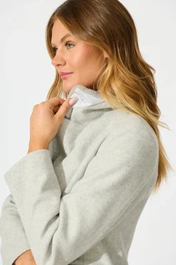 Online Aretha Coat in Light Grey Marle Outerwear|Outerwear