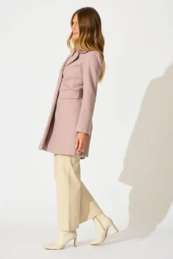 New Aretha Coat in Pink Marle Outerwear|Outerwear