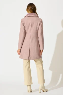 New Aretha Coat in Pink Marle Outerwear|Outerwear