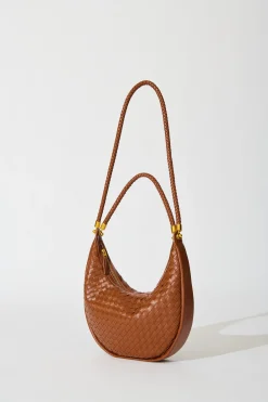 Hot Aries Woven Hobo Bag in Brown PU Bags