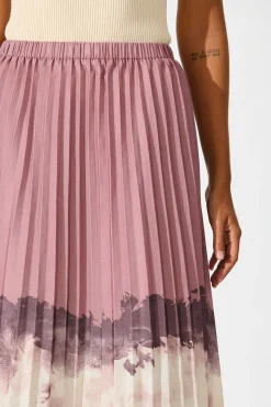 Sale Arizona Maxi Pleat Skirt in Multi Neutral Ombre Linen Blend Bottoms|Skirts & Shorts