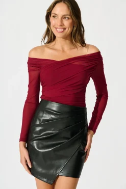 Online Ascend Leatherette Skirt in Black Bottoms|Skirts & Shorts