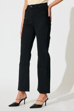 Fashion Atwood High Rise Relaxed Leg Jean in Black Denim Bottoms|Pants