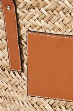 Hot August + Delilah Joscelin Straw Bag In Tan Bags