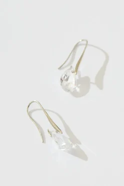 New Avis Hook Earrings in Silver with Diamante Jewellery