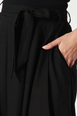 Sale Bailey Midi Skirt In Black Linen Bottoms|Skirts & Shorts