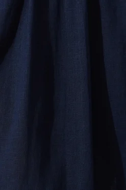 New Bailey Midi Skirt In Navy Linen Bottoms|Skirts & Shorts
