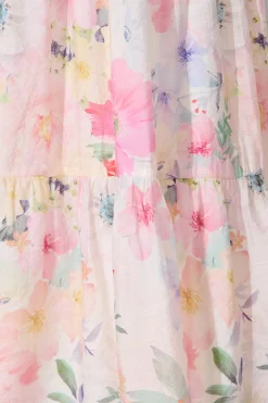 Clearance Baltimore Midi Dress in Pastel Watercolour Floral Dresses|Casual