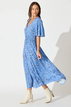 Online Beatrice Maxi Dress in Blue Floral Dresses|Casual