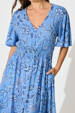 Online Beatrice Maxi Dress in Blue Floral Dresses|Casual