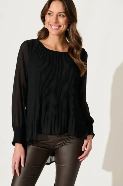 Sale Beau Top In Black Chiffon Tops