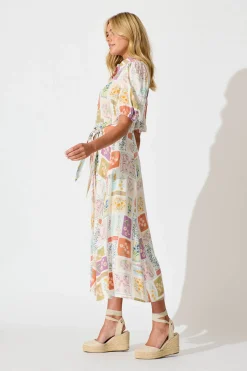Sale Bella Maxi Shirt Dress In Daisy Patchwork Print Dresses|Casual