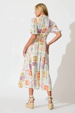 Sale Bella Maxi Shirt Dress In Daisy Patchwork Print Dresses|Casual