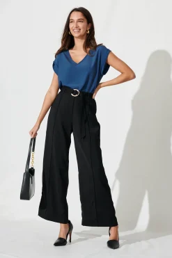 Hot Belvia Wide Leg Pant in Black Bottoms|Pants