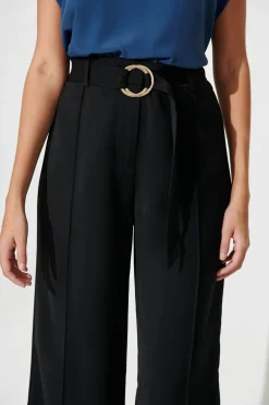 Hot Belvia Wide Leg Pant in Black Bottoms|Pants