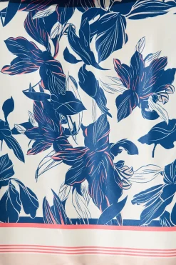 Sale Bernadette One Shoulder Midi Dress In Navy Floral Satin Dresses|Party
