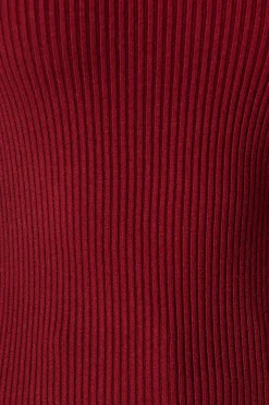 Fashion Bernice Knit Top in Wine Tops